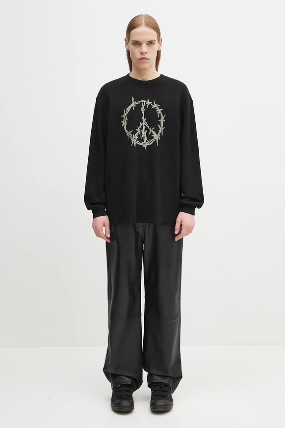 Aries cotton sweatshirt Peace Press Gothic Waffle LS Tee AR6003903