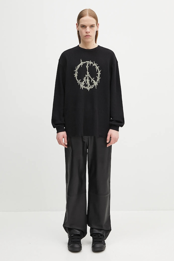 Aries cotton sweatshirt Peace Press Gothic Waffle LS Tee AR6003903