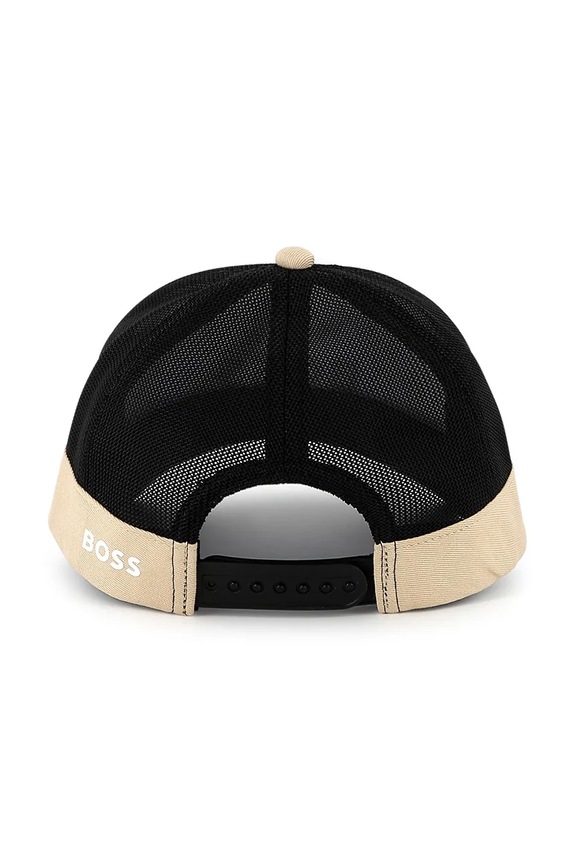 BOSS czapka z daszkiem bawełniana dziecięca J51687 beżowy
