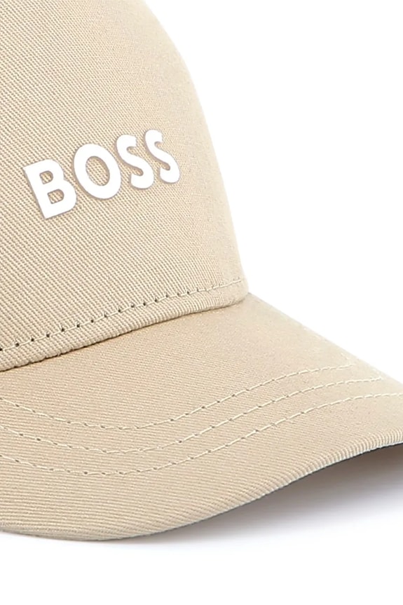 Pamučna kapa sa šiltom za bebe BOSS bež J51693