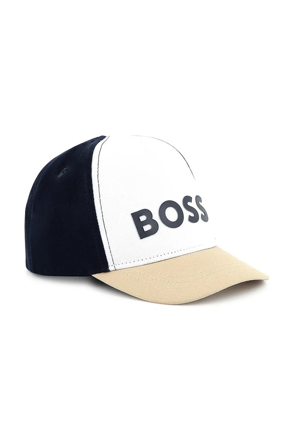 BOSS czapka z daszkiem bawełniana dziecięca nadruk biały J51696