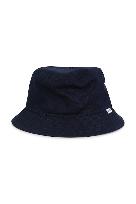 Detský bavlnený klobúk BOSS J51699 tmavomodrá SS25