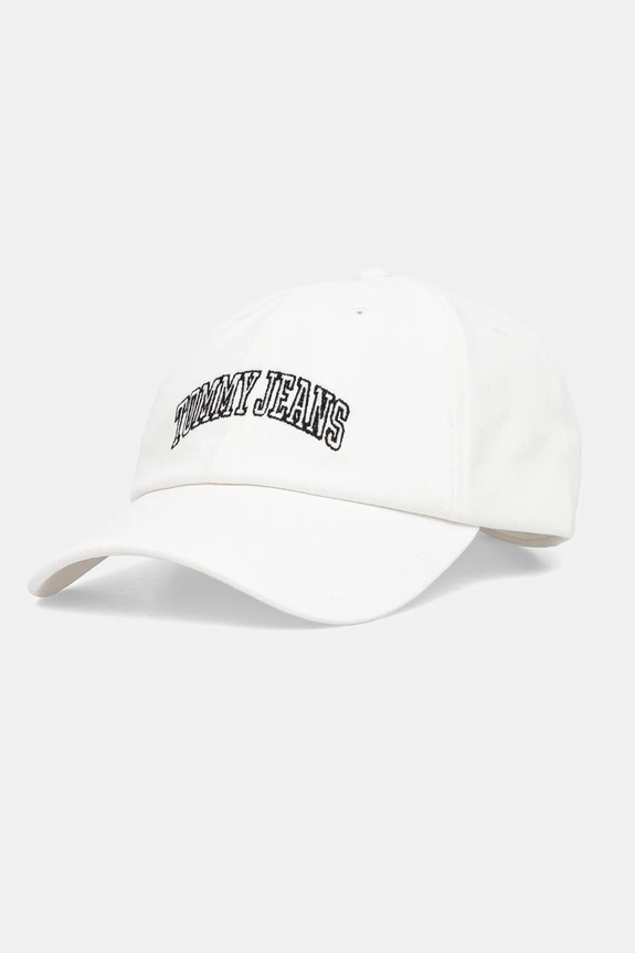 Tommy Jeans czapka z daszkiem bawełniana aplikacja biały AW0AW16992