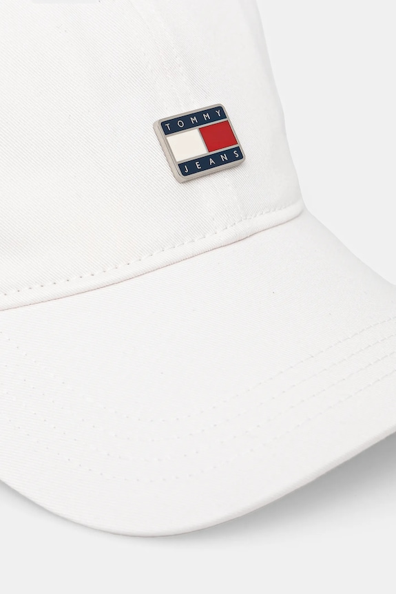 Tommy Jeans czapka z daszkiem bawełniana AW0AW16986 biały SS25