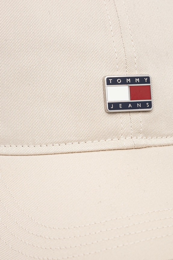 Bombažna bejzbolska kapa Tommy Jeans AW0AW16986 bež SS25