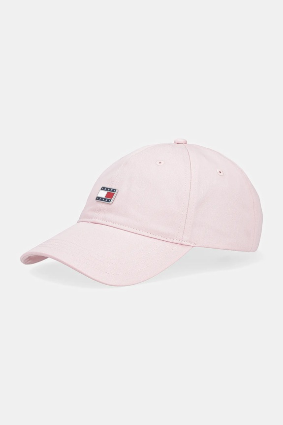 Bavlněná baseballová čepice Tommy Jeans bavlna růžová AW0AW16986