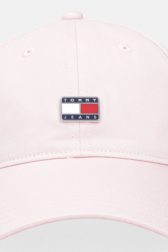 Bavlněná baseballová čepice Tommy Jeans AW0AW16986 růžová SS25