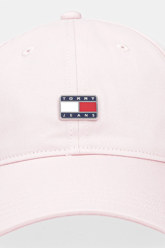 Bavlněná baseballová čepice Tommy Jeans AW0AW16986 růžová SS25