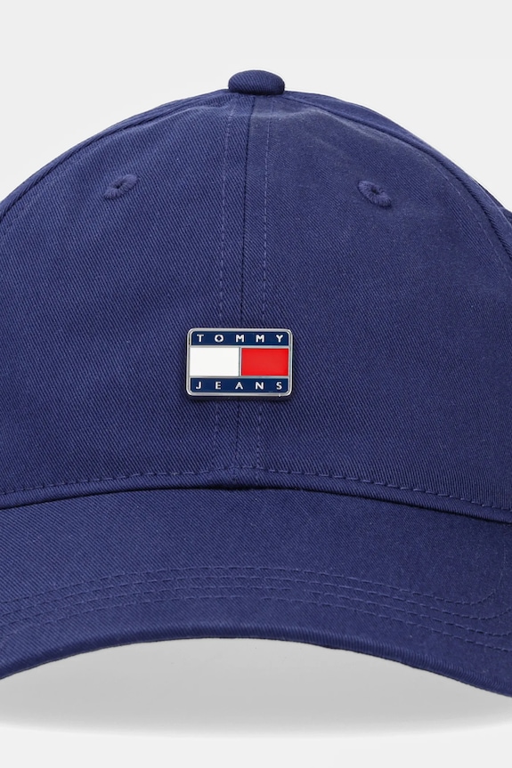 Tommy Jeans czapka z daszkiem bawełniana AW0AW16986 granatowy SS25