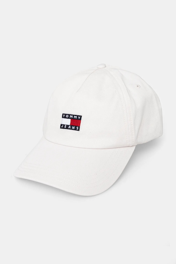 Tommy Jeans Czapka z daszkiem damska bawełniana aplikacja biały AW0AW16991