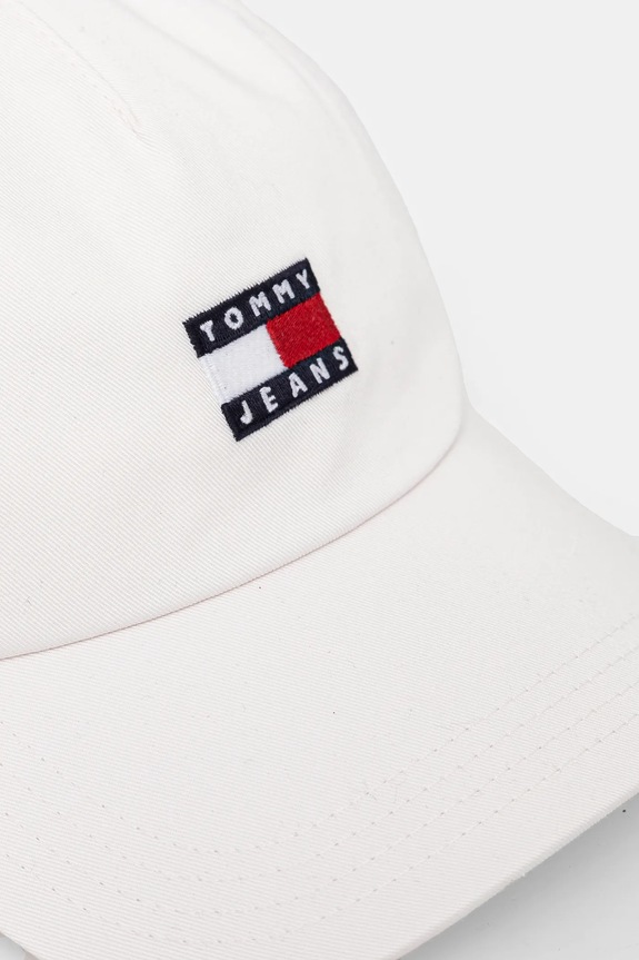 Tommy Jeans Czapka z daszkiem damska bawełniana AW0AW16991 biały SS26