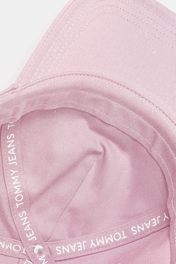 Tommy Jeans czapka z daszkiem damska bawełniana różowy AW0AW16991