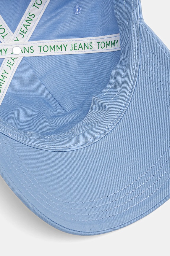 Tommy Jeans čiapka so šiltom dámska bavlnená modrá AW0AW16991