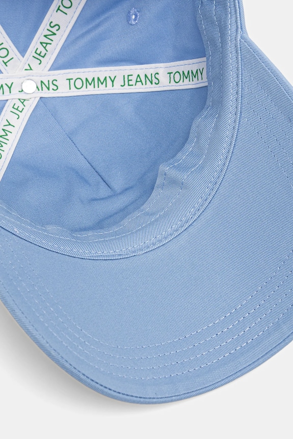 Tommy Jeans čiapka so šiltom dámska bavlnená modrá AW0AW16991