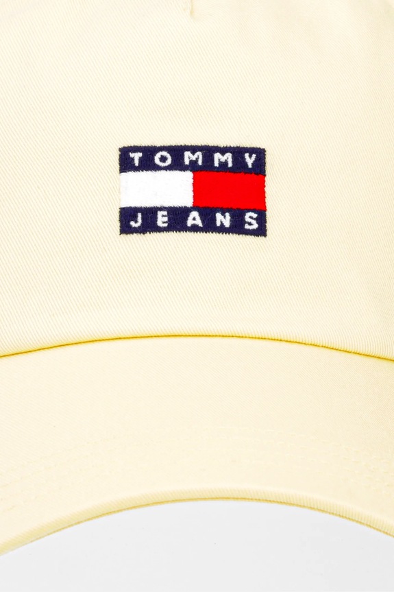 Tommy Jeans čiapka so šiltom dámska bavlnená AW0AW16991 žltá SS26