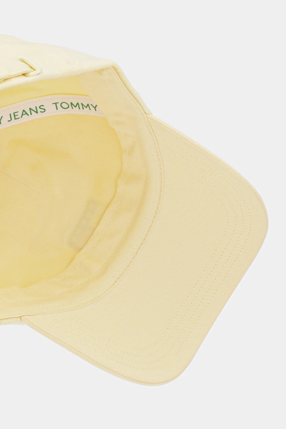 Tommy Jeans čiapka so šiltom dámska bavlnená žltá AW0AW16991