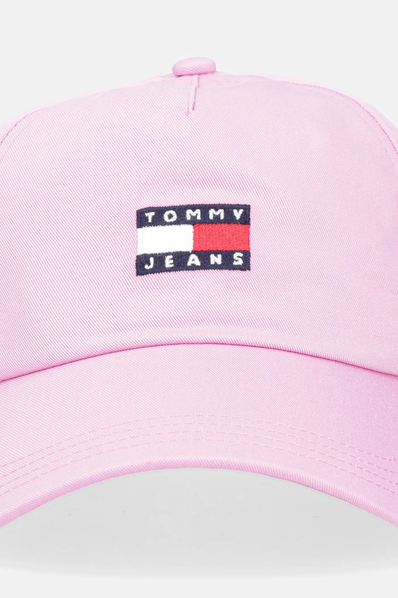 Tommy Jeans čiapka so šiltom dámska bavlnená AW0AW16991 ružová SS26