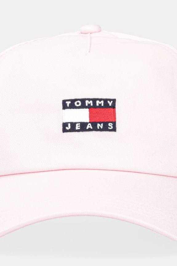 Tommy Jeans șapcă de damă din bumbac AW0AW16991 roz SS26