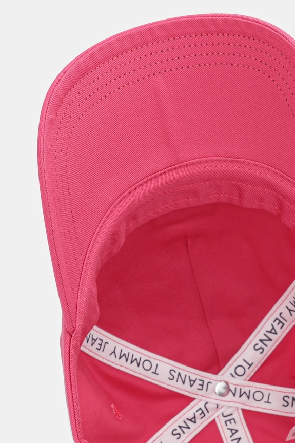 Tommy Jeans czapka z daszkiem damska bawełniana różowy AW0AW16991