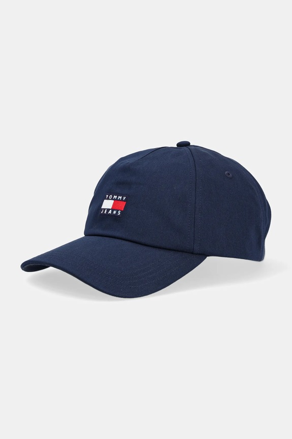 Tommy Jeans čiapka so šiltom dámska bavlnená bavlna tmavomodrá AW0AW16991