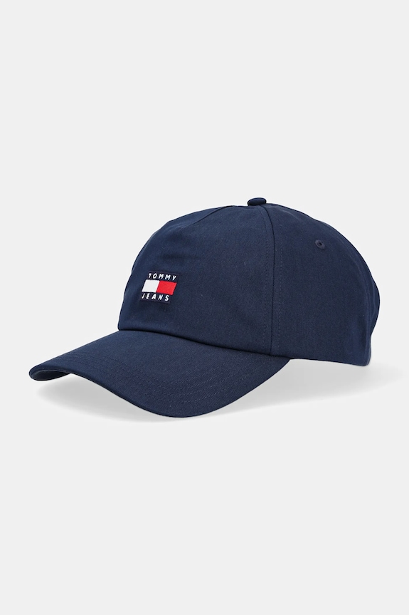 Tommy Jeans čiapka so šiltom dámska bavlnená bavlna tmavomodrá AW0AW16991