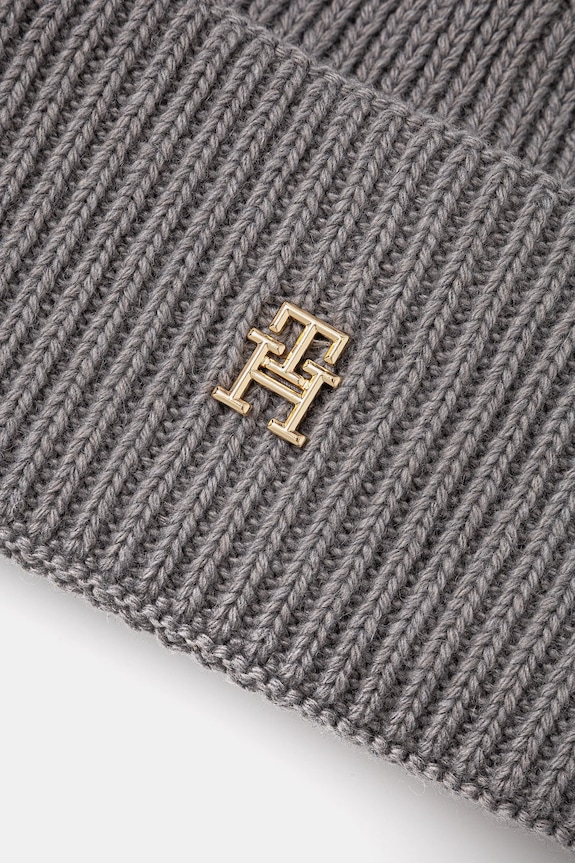 Accesorii Tommy Hilfiger caciula din amestec de lana AW0AW16848 gri