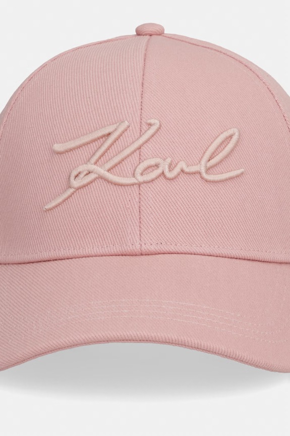Karl Lagerfeld kapa sa šiltom za žene pamučna K/SIGNATURE A1W33069 roza AA00