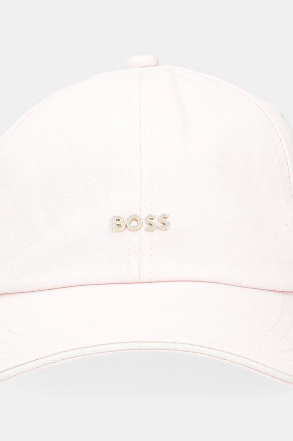 BOSS καπέλο με γείσο γυναικείο βαμβακερό Ari-ME 50533367 ροζ SS26