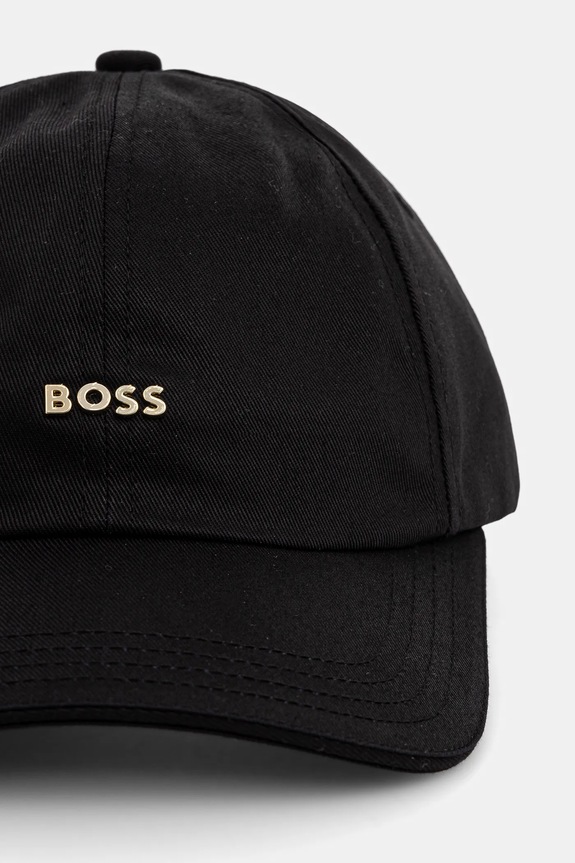 BOSS καπέλο με γείσο γυναικείο βαμβακερό Ari-ME 50533367 μαύρο SS26