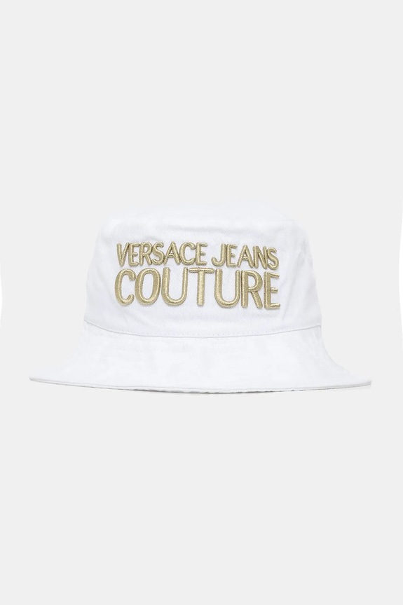 Βαμβακερό καπέλο Versace Jeans Couture απλικέ λευκό 78HAZK04.ZG365