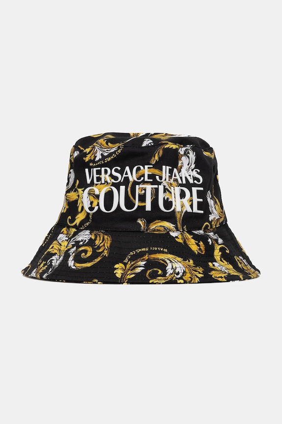 Versace Jeans Couture kapelusz bawełniany wzorzyste czarny 78HAZK06.ZG364