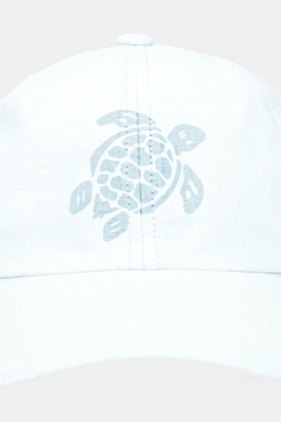 Λινό καπέλο του μπέιζμπολ Vilebrequin CAMO OMAC1304 μπλε AW25