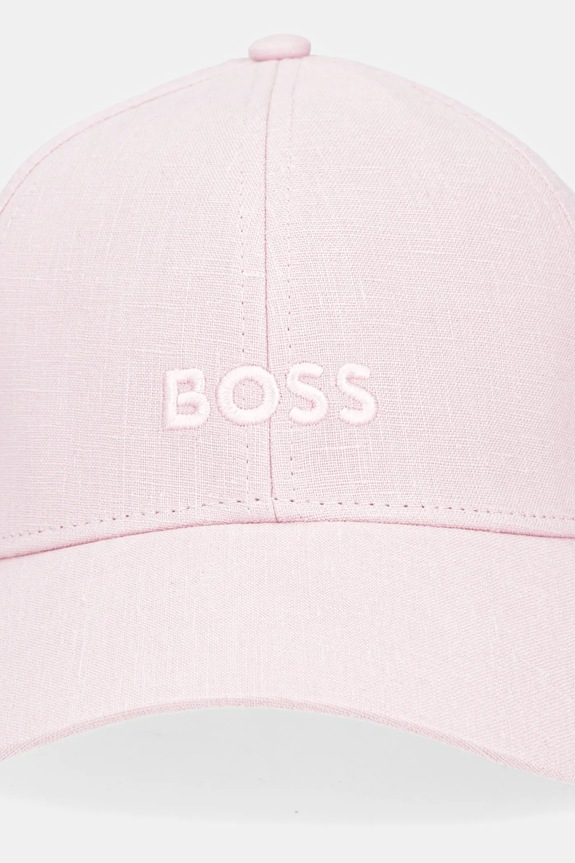 BOSS berretta con visiera in lino 50539507 rosa SS25