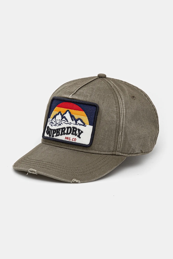 Superdry pamut baseball sapka aplikációval zöld W9010177A.6JE