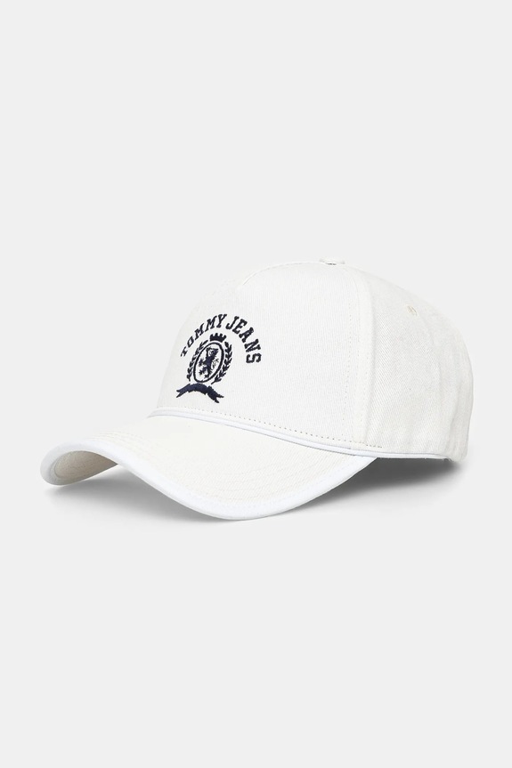 Bombažna bejzbolska kapa Tommy Jeans Bombaž bela AW0AW17315