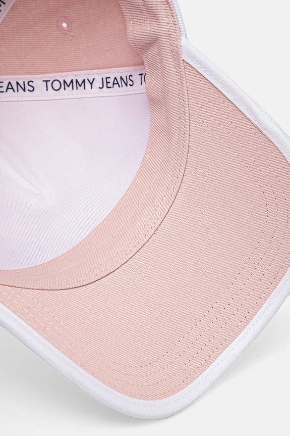 Bavlnená šiltovka Tommy Jeans ružová AW0AW17315