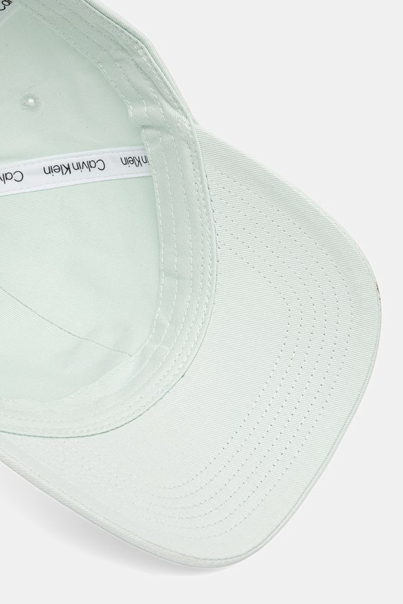Calvin Klein czapka z daszkiem damska bawełniana zielony LV04K5024G