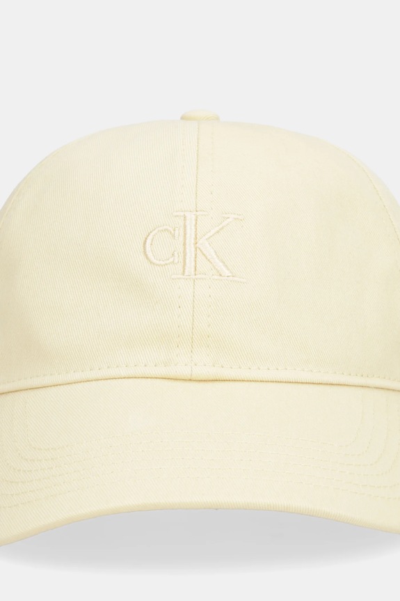 Calvin Klein čiapka so šiltom dámska bavlnená LV04K5024G žltá SS26