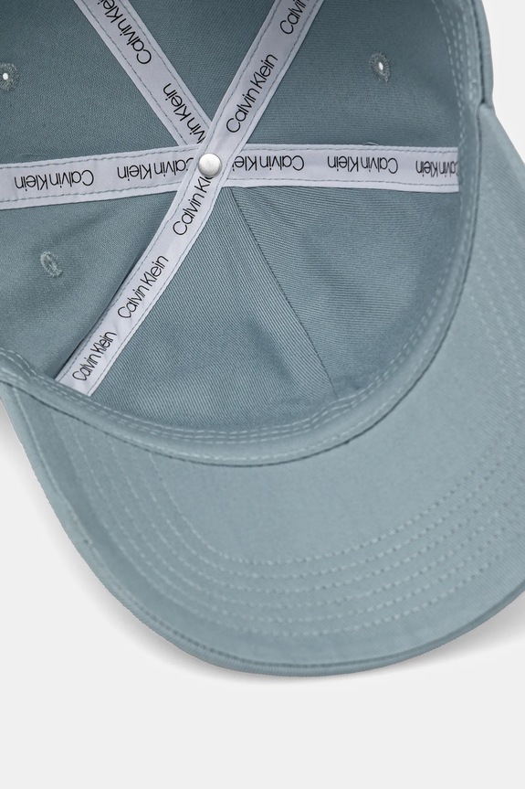 Calvin Klein čiapka so šiltom dámska bavlnená modrá LV04K5024G