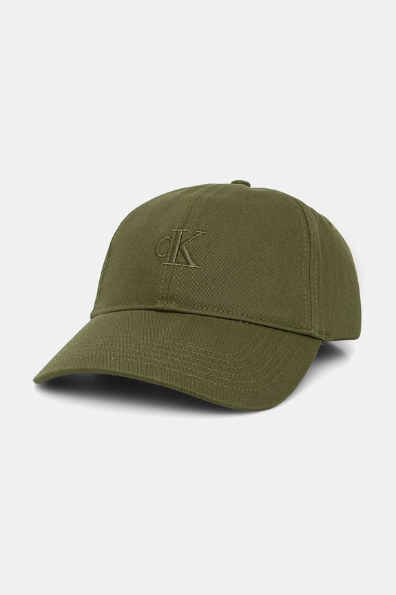 Calvin Klein șapcă de damă din bumbac verde LV04K5024G