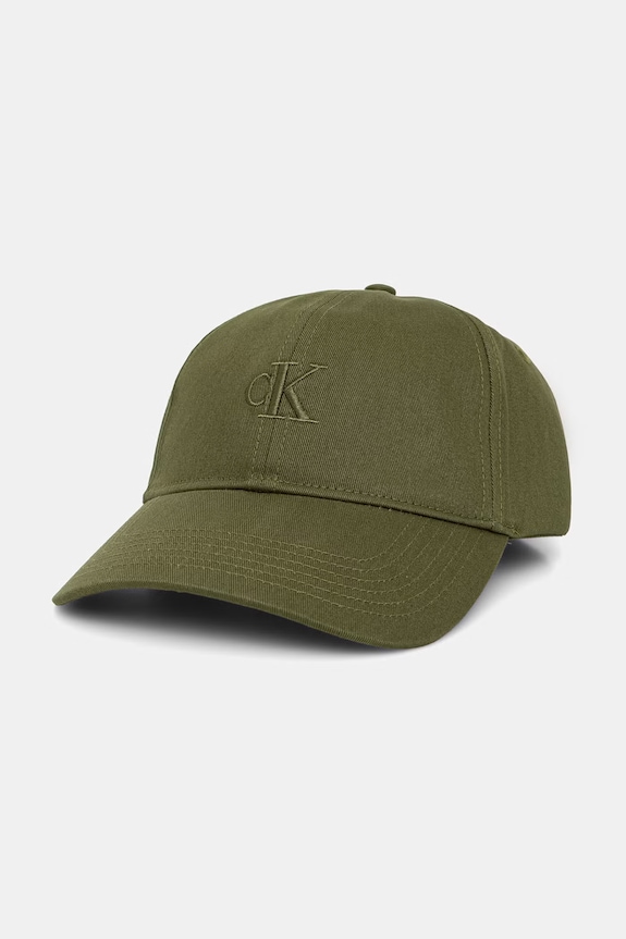 Calvin Klein șapcă de damă din bumbac verde LV04K5024G
