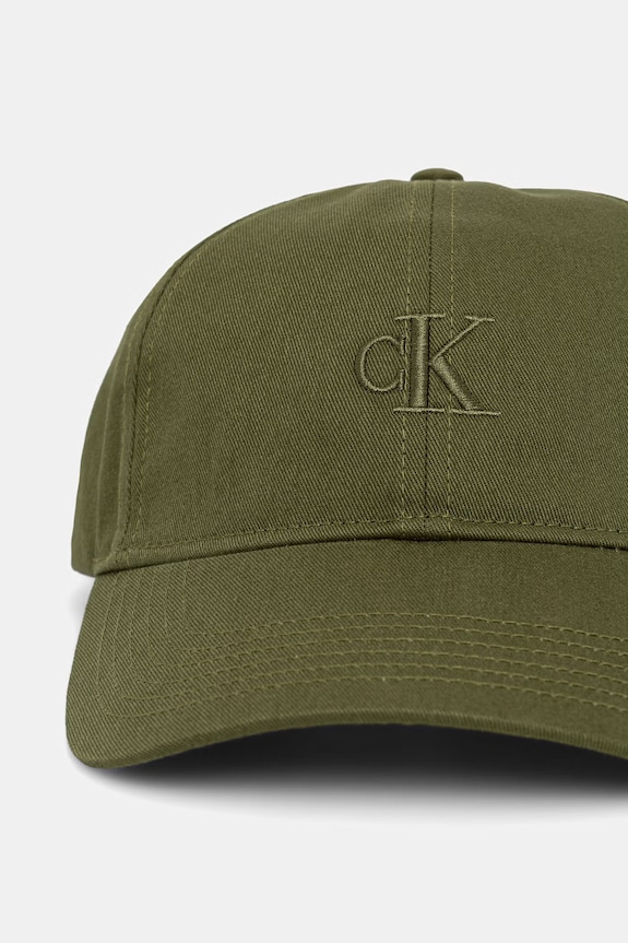Calvin Klein șapcă de damă din bumbac LV04K5024G verde SS26