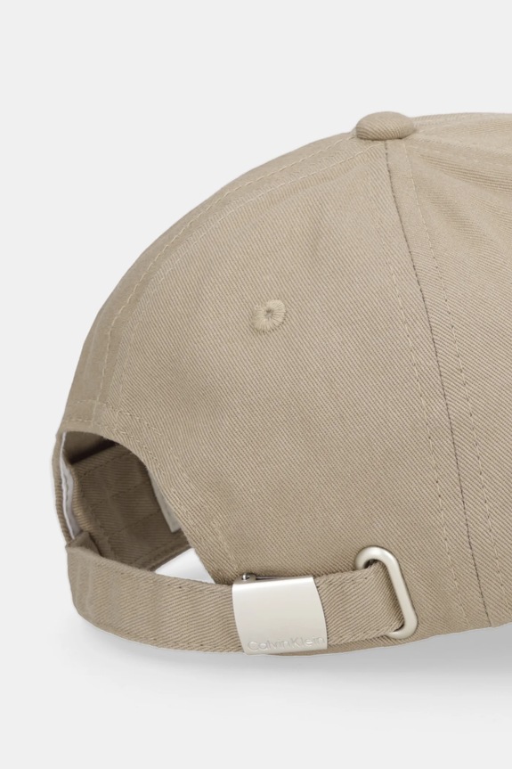 Akcesoria Calvin Klein czapka z daszkiem damska bawełniana LV04K5024G beżowy