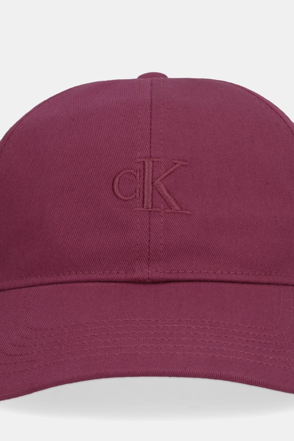Calvin Klein czapka z daszkiem damska bawełniana LV04K5024G bordowy SS26