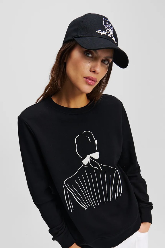 Karl Lagerfeld czapka z daszkiem bawełniana A2W33047 czarny