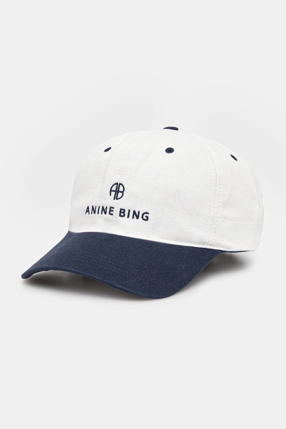 Pamučna kapa sa šiltom Anine Bing Jeremy Baseball Cap natpis bijela A.12.9084