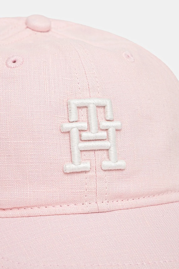 Pamučna kapa sa šiltom za bebe Tommy Hilfiger AU0AU01954.G.PPYA roza SS25