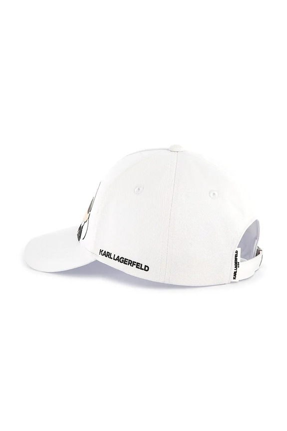 Παιδικό βαμβακερό καπέλο μπέιζμπολ Karl Lagerfeld Z30393 λευκό SS25