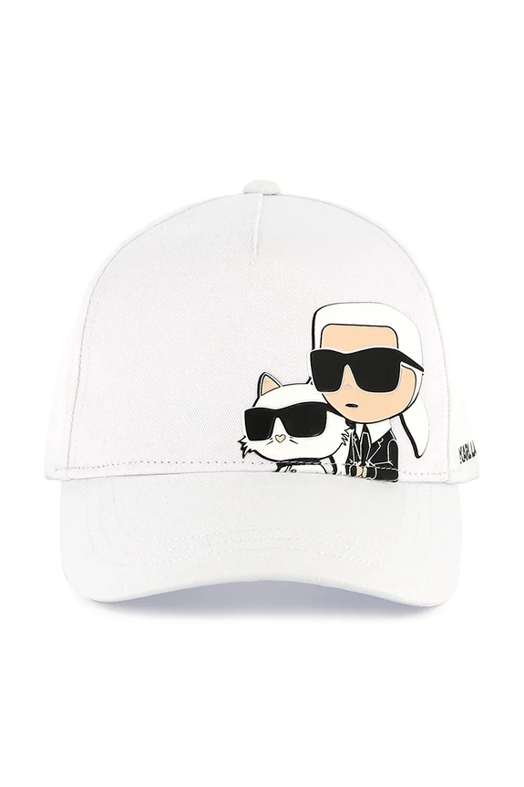Παιδικό βαμβακερό καπέλο μπέιζμπολ Karl Lagerfeld Z30393 λευκό