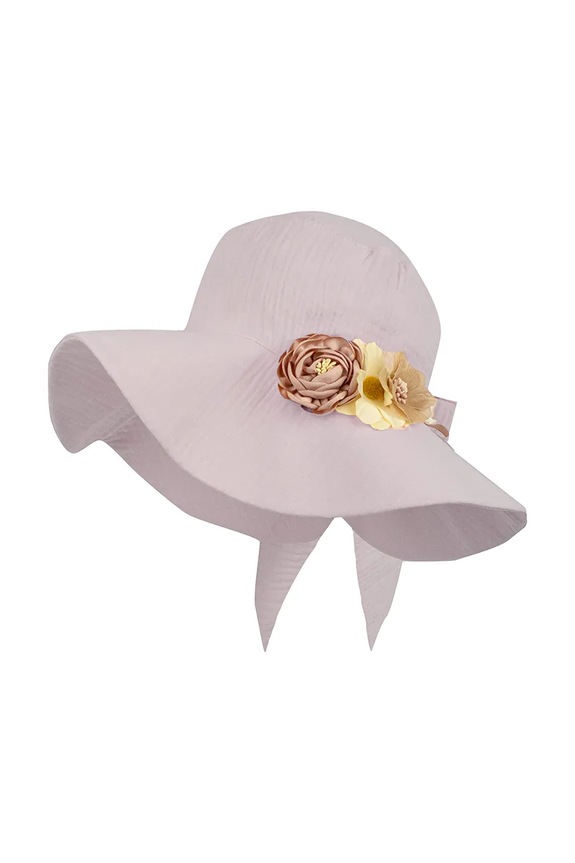 Παιδικό βαμβακερό καπέλο Jamiks JAGIENKA απλικέ μωβ JAGIENKA.o.Nak.JLH081.G